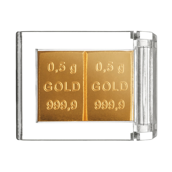 Goldbarren in hochwertiger Acrylglaskapsel